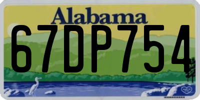 AL license plate 67DP754