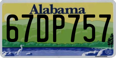 AL license plate 67DP757