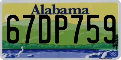 AL license plate 67DP759