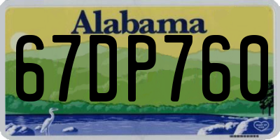 AL license plate 67DP760