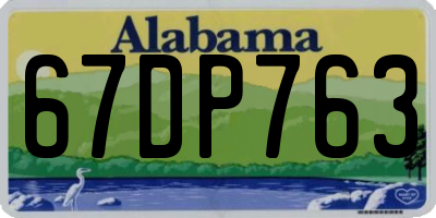 AL license plate 67DP763