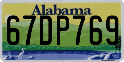 AL license plate 67DP769