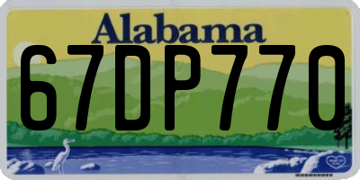 AL license plate 67DP770