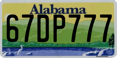 AL license plate 67DP777