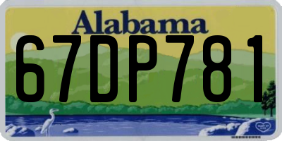 AL license plate 67DP781