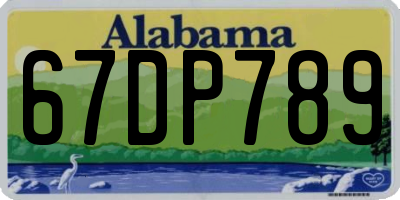 AL license plate 67DP789