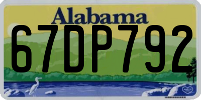 AL license plate 67DP792