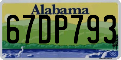 AL license plate 67DP793