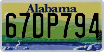 AL license plate 67DP794