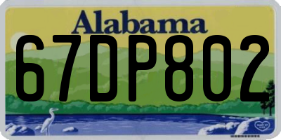 AL license plate 67DP802