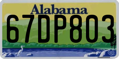 AL license plate 67DP803