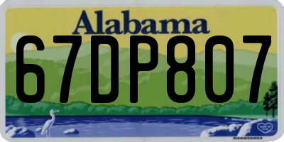 AL license plate 67DP807