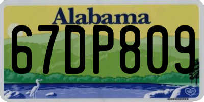 AL license plate 67DP809