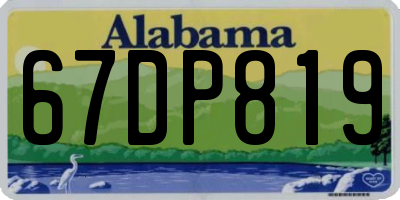 AL license plate 67DP819