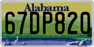 AL license plate 67DP820