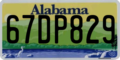 AL license plate 67DP829