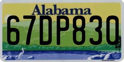 AL license plate 67DP830