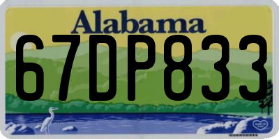 AL license plate 67DP833