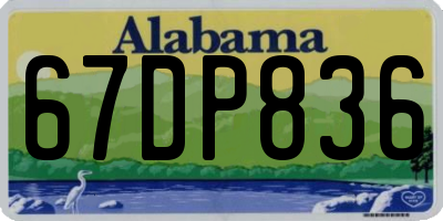 AL license plate 67DP836