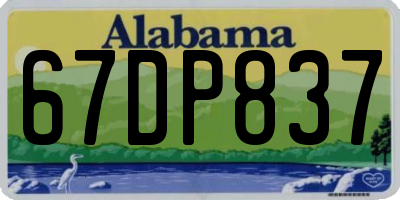 AL license plate 67DP837