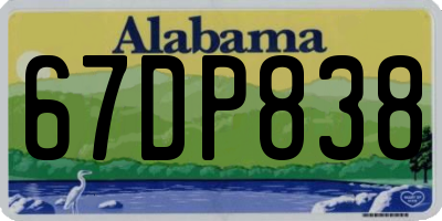 AL license plate 67DP838