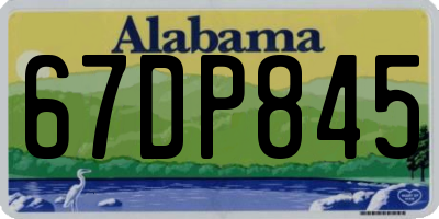 AL license plate 67DP845