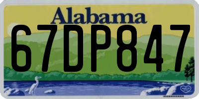 AL license plate 67DP847