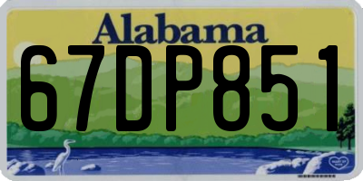 AL license plate 67DP851