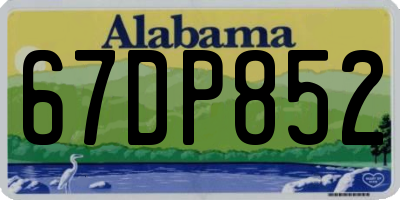 AL license plate 67DP852