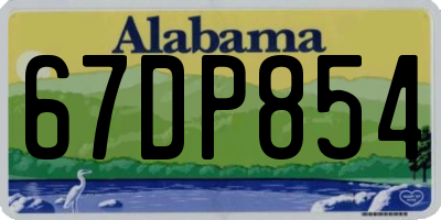 AL license plate 67DP854