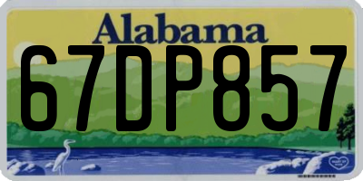 AL license plate 67DP857