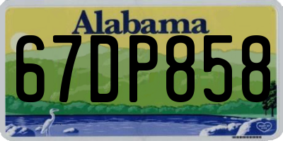 AL license plate 67DP858