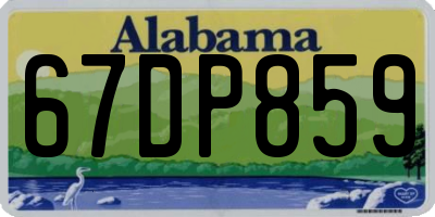 AL license plate 67DP859