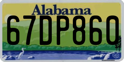 AL license plate 67DP860