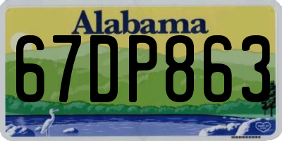 AL license plate 67DP863