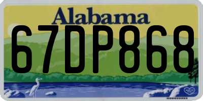 AL license plate 67DP868