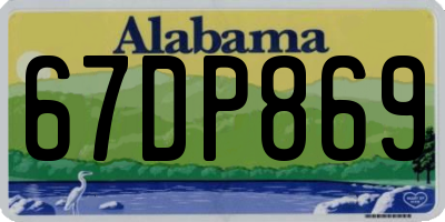 AL license plate 67DP869