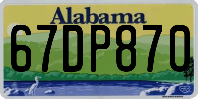 AL license plate 67DP870