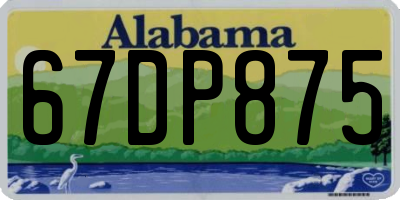 AL license plate 67DP875