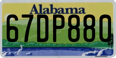 AL license plate 67DP880