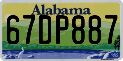 AL license plate 67DP887