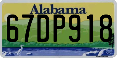 AL license plate 67DP918