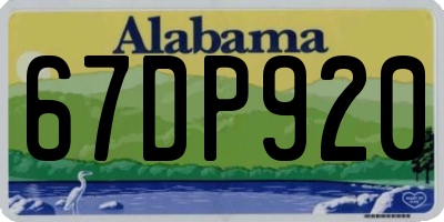 AL license plate 67DP920