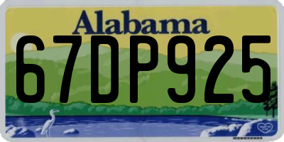 AL license plate 67DP925