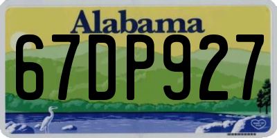 AL license plate 67DP927