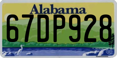 AL license plate 67DP928