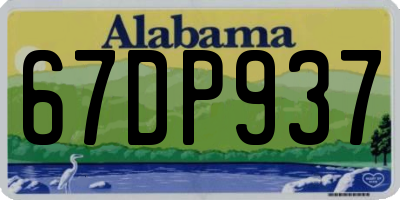 AL license plate 67DP937