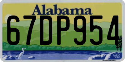 AL license plate 67DP954