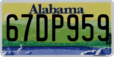 AL license plate 67DP959