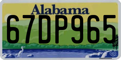 AL license plate 67DP965